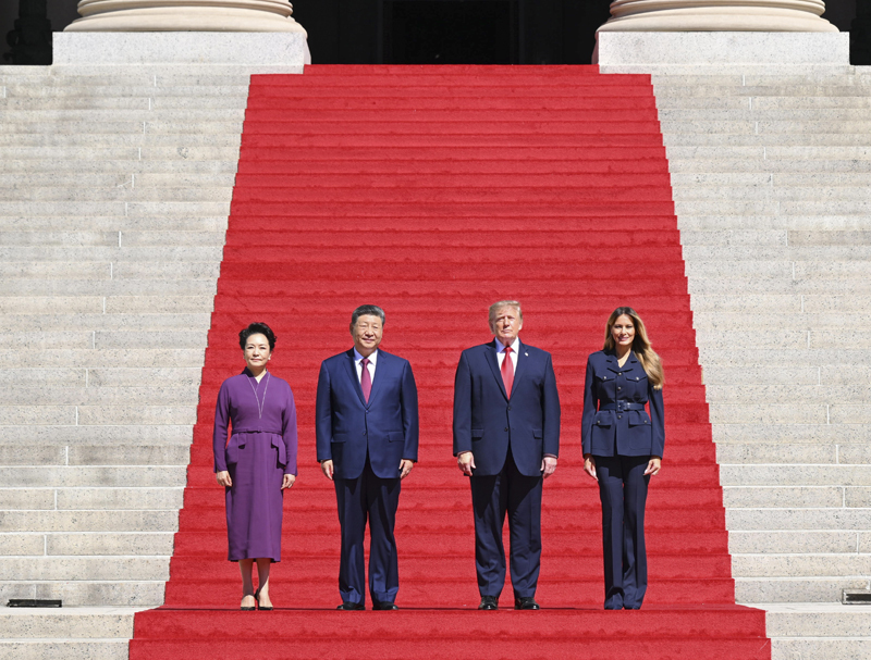 习近平和彭丽媛同美国总统特朗普夫妇茶叙「相关图片」
